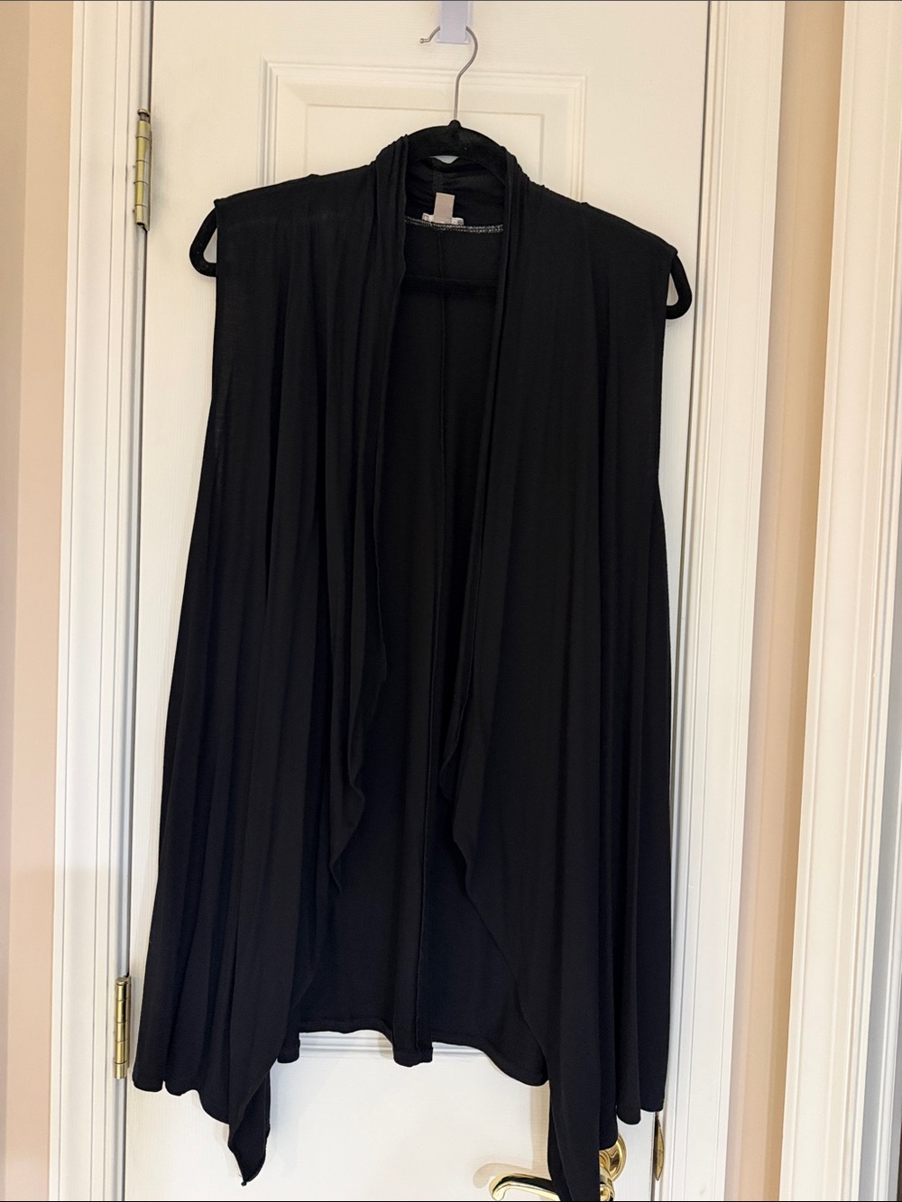 J. Jill Black Draped Sleeveless Cardigan Vest, XL